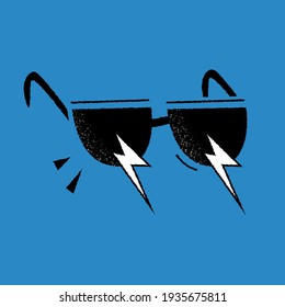 Rock-n-roll glasses. Vector illustration. Hand drawing icon.
