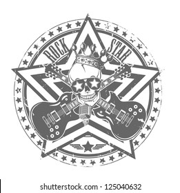 Rock'n'roll stamp  Vector illustration