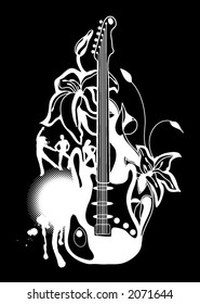 Rock'N'Roll Time - grunge vector illustration