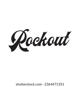 Rockout text on white background.