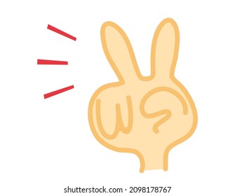 Rock-paper-scissors. Hand sign. Vector illustration.