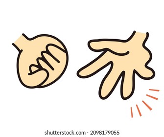 Rock-paper-scissors. Hand sign. Vector illustration.