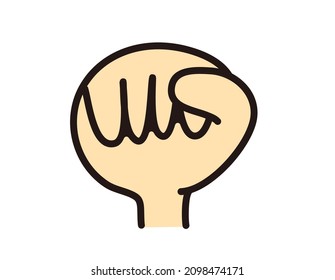Tijeras de papel de roca. Señal de mano. Ilustración vectorial.