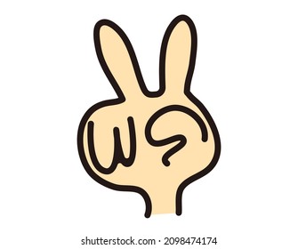 Rock-paper-scissors. Hand sign. Vector illustration.