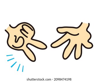 Rock-paper-scissors. Hand sign. Vector illustration.