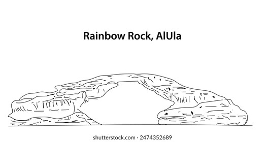 Rocks of AlUla. Rainbow Rock, Al Ula Saudi Arabia. Art Line. The Arch