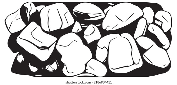 Rocks - Black and White Illustration for Textures or Games