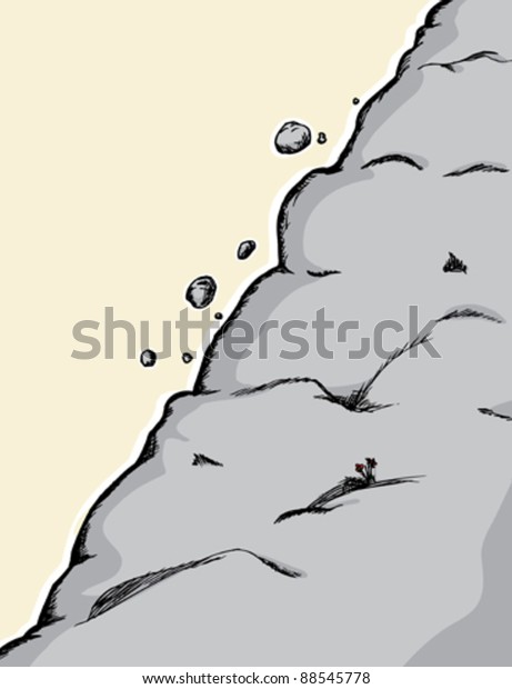 Rocks Boulders Tumble Down Steep Mountain Stock Vector (Royalty Free ...