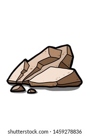 rocks cartoon vector and illustration, hand drawn style, isolated on white background.