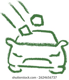 rocks falling on car car accident insurance related icon crayon chalk drawing vector
