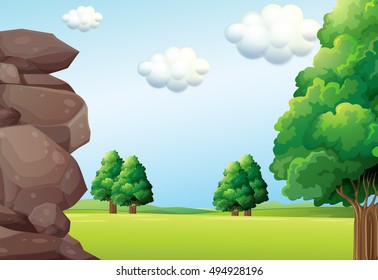 Rocas y escena de campo