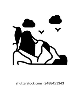 Rock Icono de glifo, Ilustración vectorial