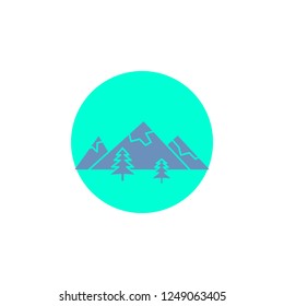 rocks, hill, landscape, nature, mountain Glyph Icon.