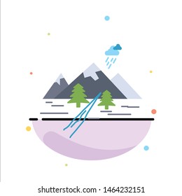 rocks, hill, landscape, nature, mountain Flat Color Icon Vector. Vector Icon Template background