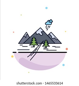 rocks, hill, landscape, nature, mountain Flat Color Icon Vector. Vector Icon Template background