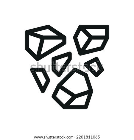 Rocks isolated icons, construction stones vector icon with editable stroke