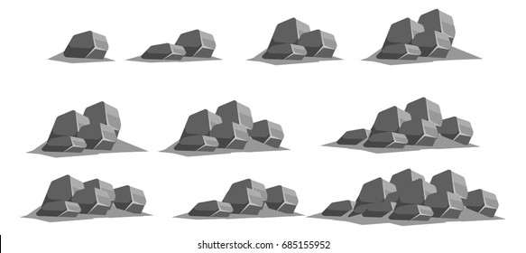 Rocks - Mobile Game Assets - Easy to Use.