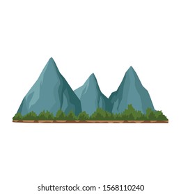 rocks peaks icon over white background, vector illustration