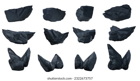 Rocks Rock model black rock with Transparent Background