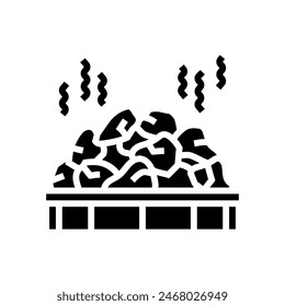 rocks sauna glyph icon vector. rocks sauna sign. isolated symbol illustration