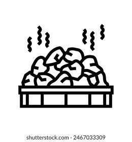 rocks sauna line icon vector. rocks sauna sign. isolated contour symbol black illustration