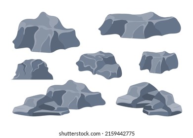 Rocks or stones elements Cartoon illustration