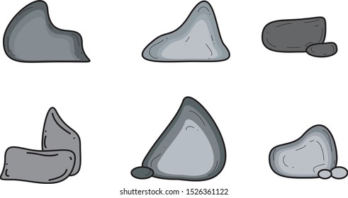 Rocks and stones elements Free Vector
