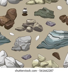 Rocks and stones elements pattern