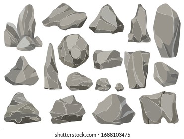 Rocks and stones single or piled for damage and