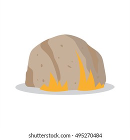Rocks and stones single or piled vector set