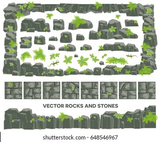 Rocks and stones vector set