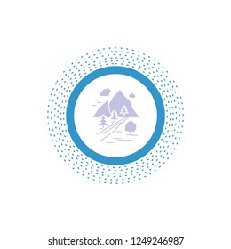 rocks, tree, hill, mountain, nature Glyph Icon. Vector isolated illustration