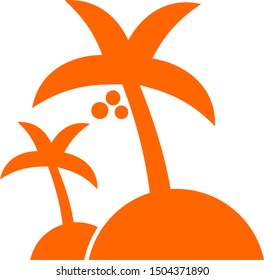rocks, tree, hill, mountain, nature Flat Color Icon Vector