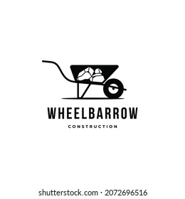 Rocks in a wheelbarrow vector logo icon sign illustration template