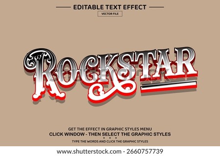 Rockstar 3D editable text effect template