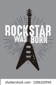 Rockstar wurde geboren Gitarrenmusik Poster Kinder Bekleidung Not leidend