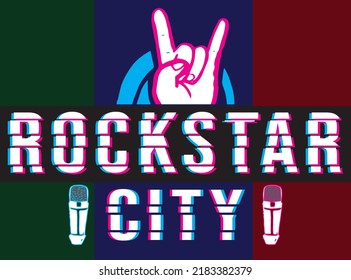 Rockstar City - Stylish Rockstar Music Lover Vector for Banner, Poster, T-Shirts and music programs.