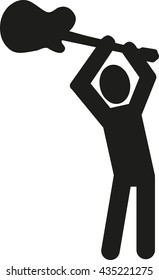 Rockstar with electric guitar pictogram