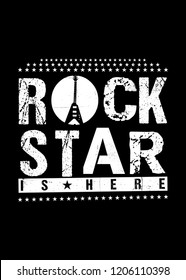 rockstar is here guitar music poster kids apparel distressed