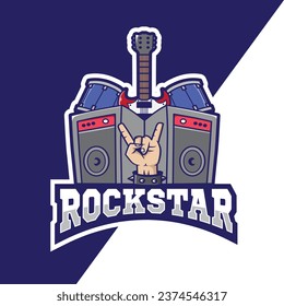 rockstar logo good for band logo, sticker design, pins design and t shirt design