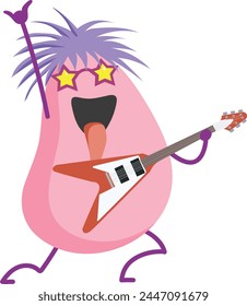 Rockstar Musician Potato Clipart Vector