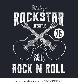 Rockstar Rock In In Roll Tshirt Design 