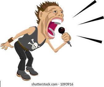 a rockstar screaming into a mic.