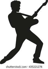 Rockstar Silhouette With Electric Guitar