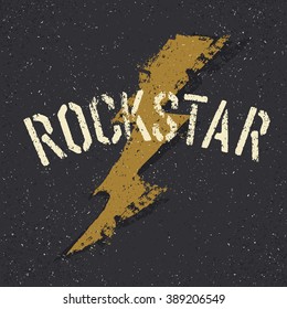 Rockstar. Sonnenbrillen mit Sternen und Schnurrbart mit Buchstaben. Designvorlage für den Druck