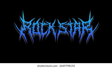 Rockstar typography with sharp metal tribal style, intense and edgy. perfect for t-shirts, band posters, stickers, or streetwear branding