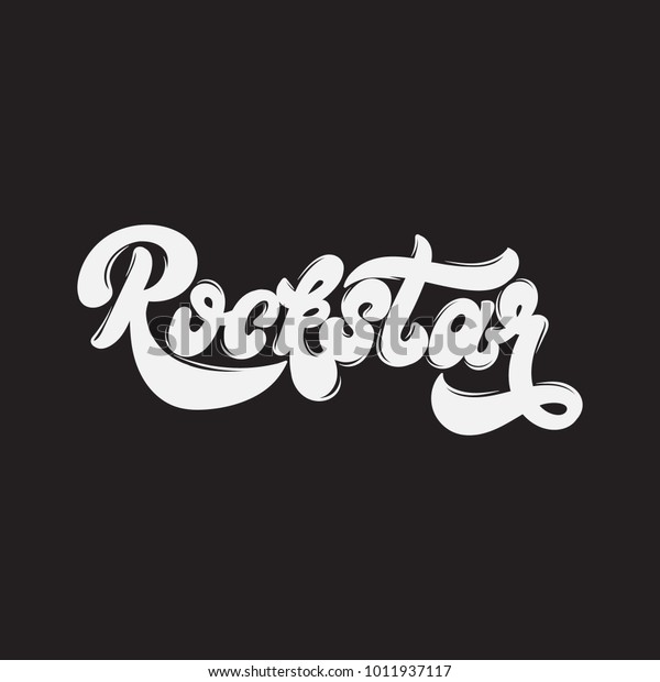 Rockstar Vector Handwritten Lettering Made 90s Stock Vector (Royalty ...