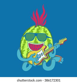 rockstar watermelon illustration