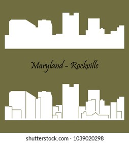 Rockville, Maryland ( City Silhouette )