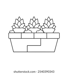 rock-wall planter icon vector illustration 
